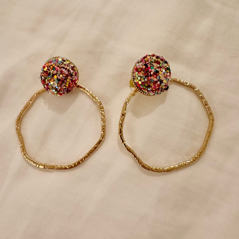 Colorful Glitter Hoop Earrings